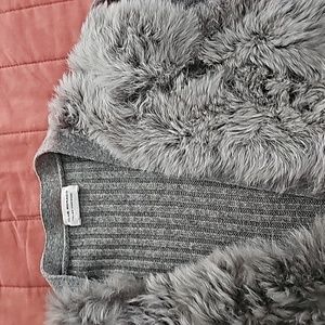 Club Monaco fur and Italian Cashmere sweater